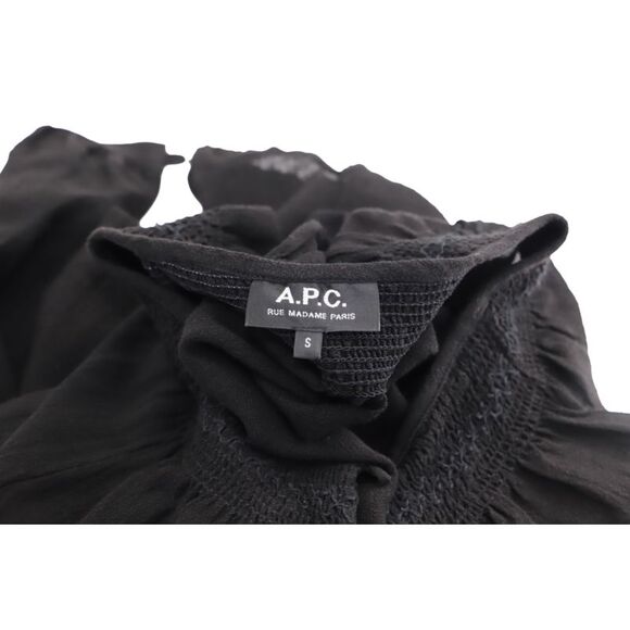 A.P.C. Long Sleeve Blouse in Black Viscose - Picture 3 of 3